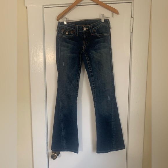 True Religion flared  World Tour Low Rise Jeans Size 27 - Picture 1 of 13
